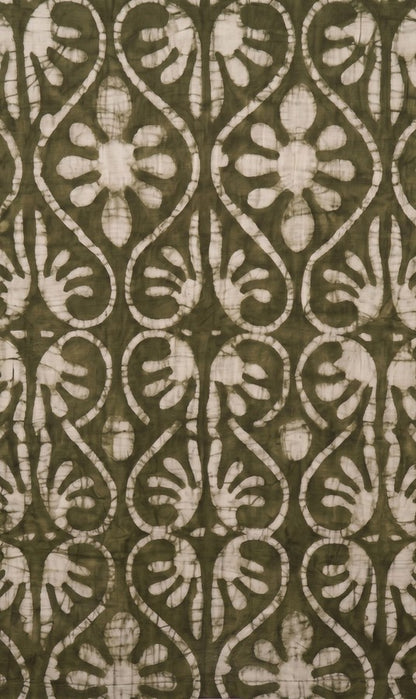 Olive Green Floral Printed Straight Kurti