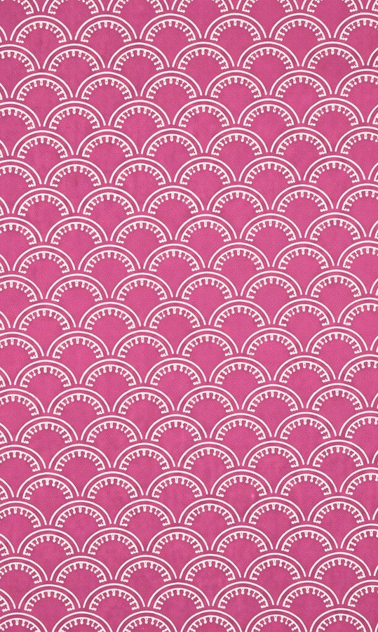 Pink Scallop Printed Straight Kurti
