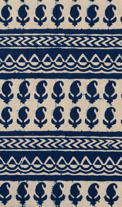 Indigo Ethnic Block Print Cotton Short Kurti
