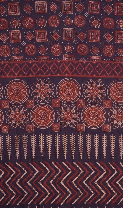 Navy Blue Ethnic Printed Straight Kurti