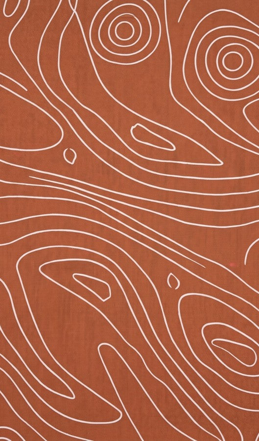 Rust Brown Abstract Line Print Straight Kurti