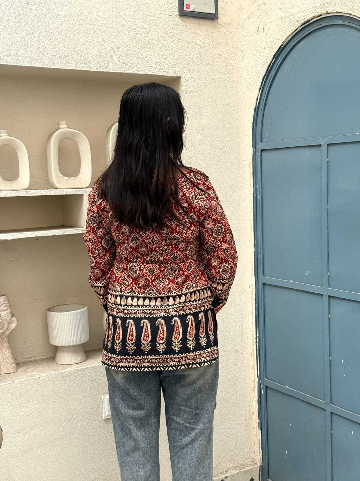 Ajrakh Border Designer kurti
