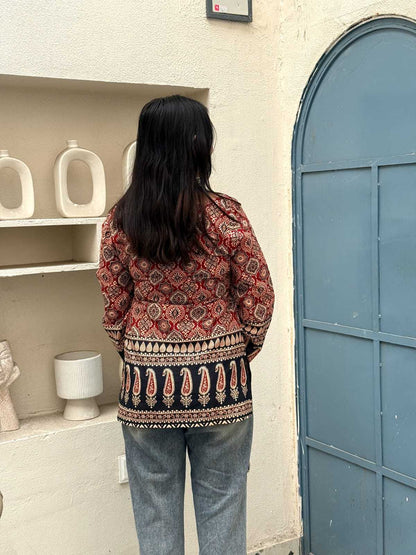 Ajrakh Border Designer kurti