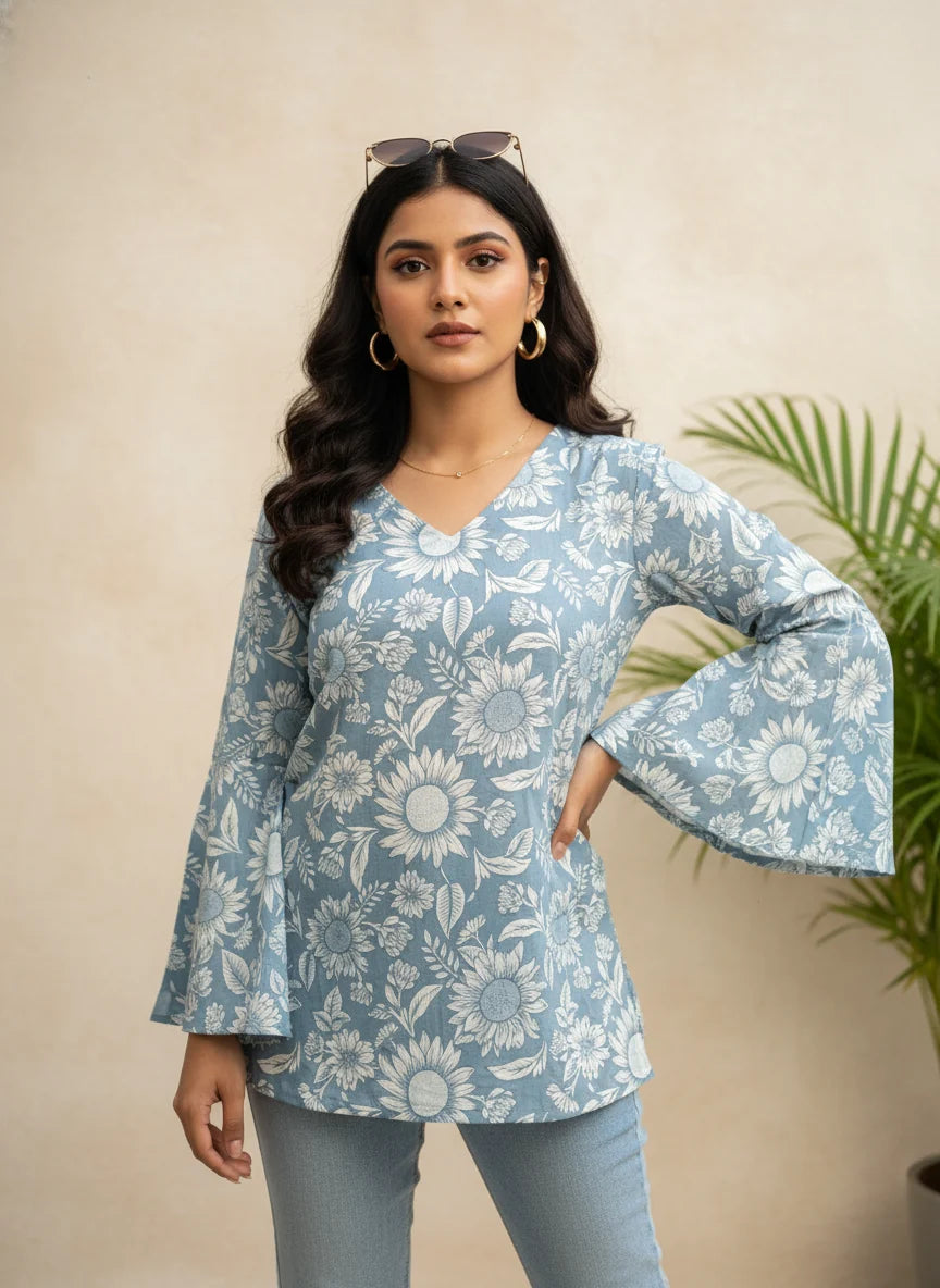 Sky Bloom Kurti