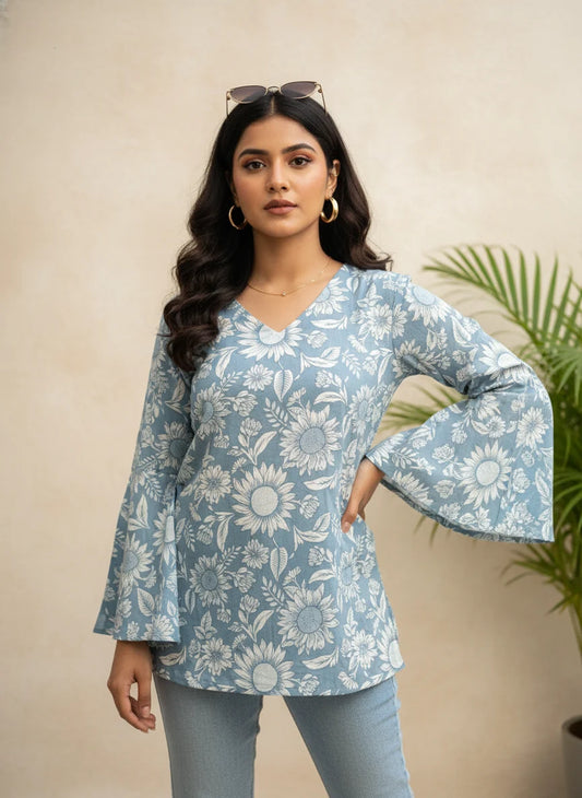 Sky Bloom Kurti